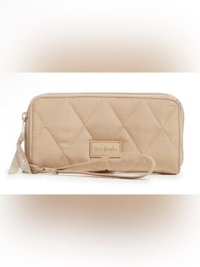 Vera Bradley Women's Outlet Ultralight Accordion Wristlet Caramel Cream